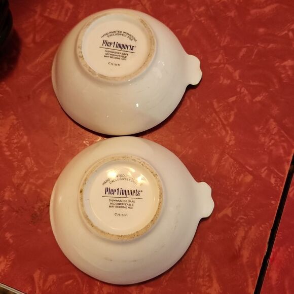 Pier 1 Onion Dish Dip Nuts Snack Set of 2 - Picture 4 of 7